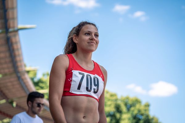 Caroline Joyeux (LG Nord Berlin) im Dreisprung am 02.07.2022 waehrend den NLV+BLV Leichtathletik-Landesmeisterschaften im Jahnstadion in Goettingen (Tag 1)